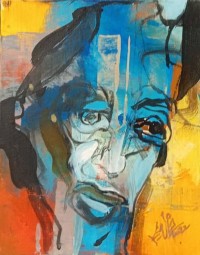 Khalid Khan-Kaay, 7 x 9.5 Inch, Acrylic on Board, Figurative Painting, AC-KHKN-099